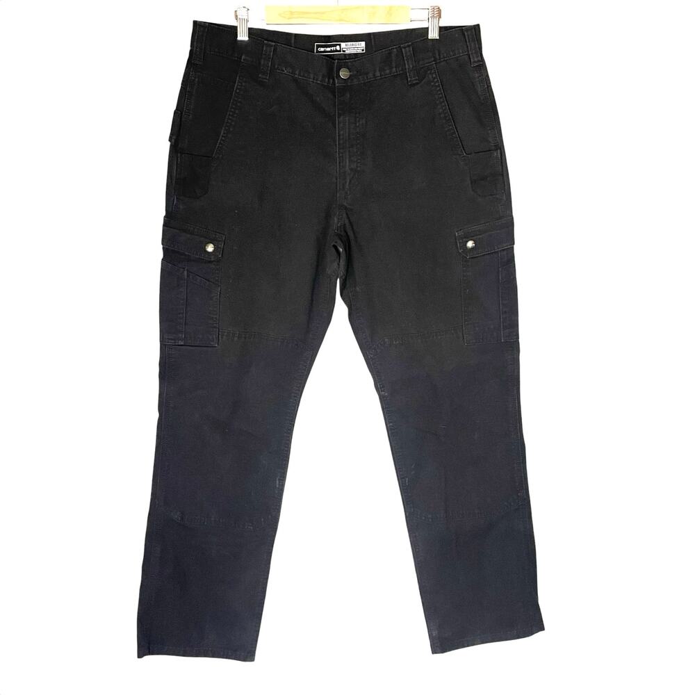 Carhartt Men's Rugged Flex Relaxed Fit Ripstop Black Cargo Work Pants 38X32